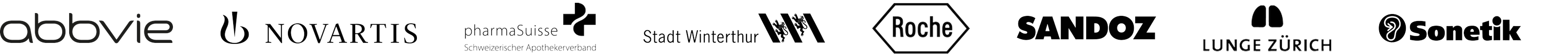 Sandoz, Lunge Zürich, Sonetik, AbbVie, Novartis, pharmaSuisse, Stadt Winterthur, Roche